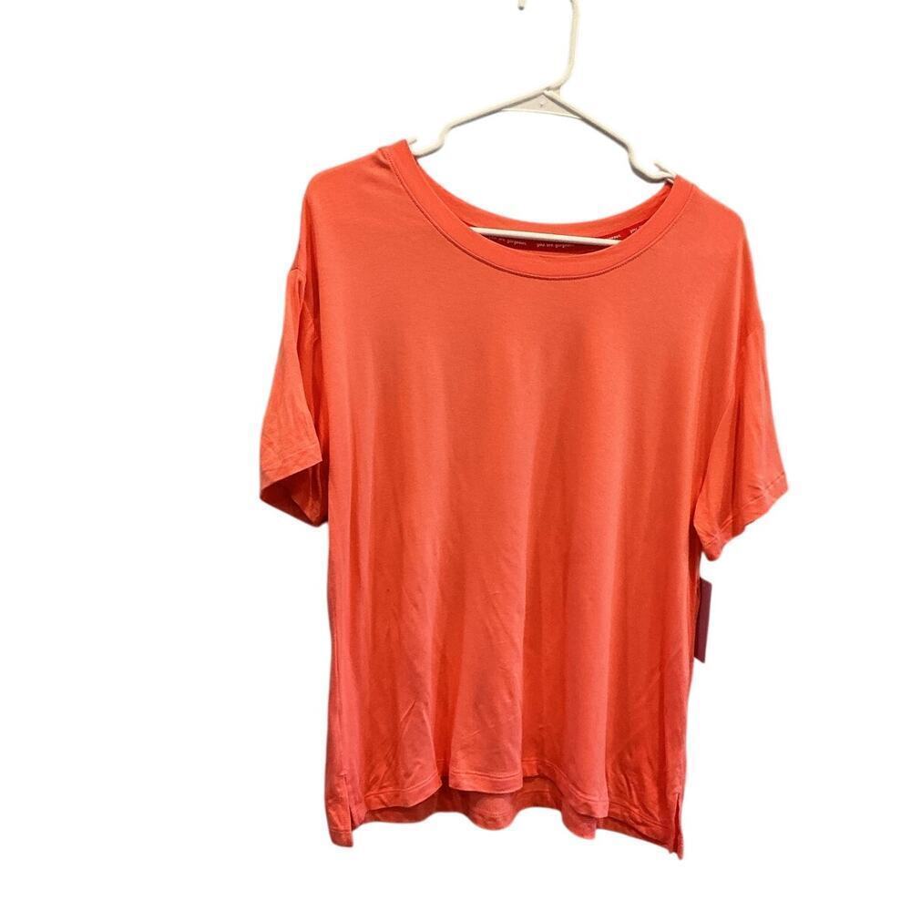 Joyspun Womens T-shirt Size Large NEW Coral Casual Leisure Shirt Preppy Fall